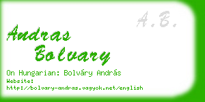 andras bolvary business card